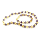NEW Bubba Chew - Amber Teething Necklace with gemstones
