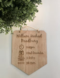 Birth Boards - Charmed For Kids ~ Personalised Birth Announcement Wall Hanging