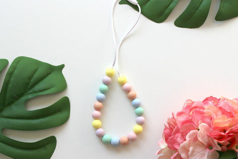 Silicone Necklaces - Charmed For Kids ~ Pastel Rainbow Necklace